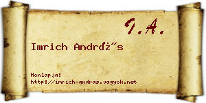 Imrich András névjegykártya